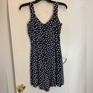 Copper Key Floral Navy Blue Dress Size Medium